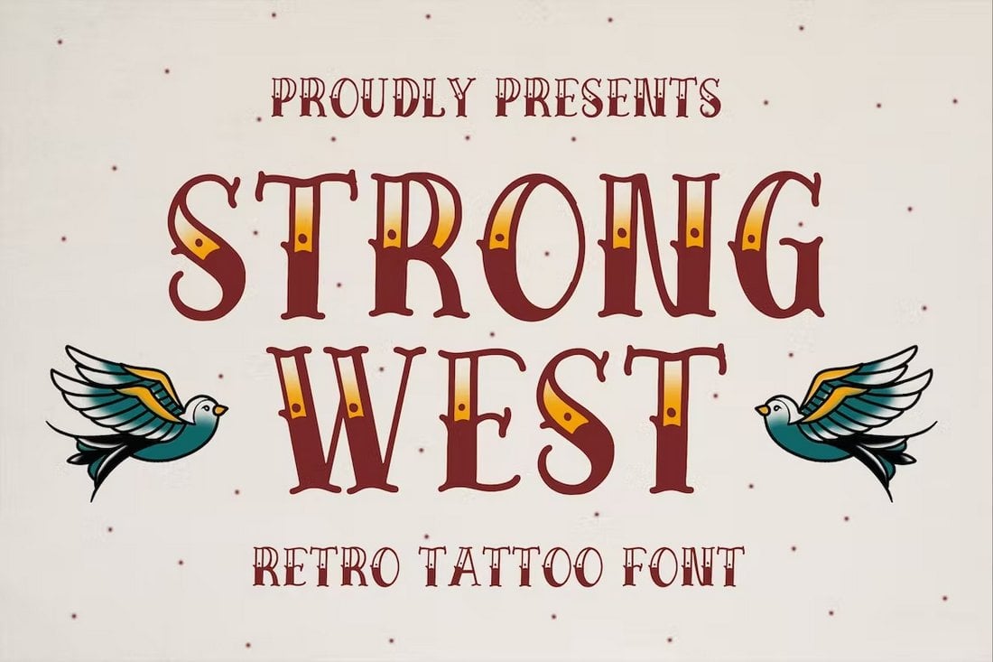 Strong West - Western Tattoo Font