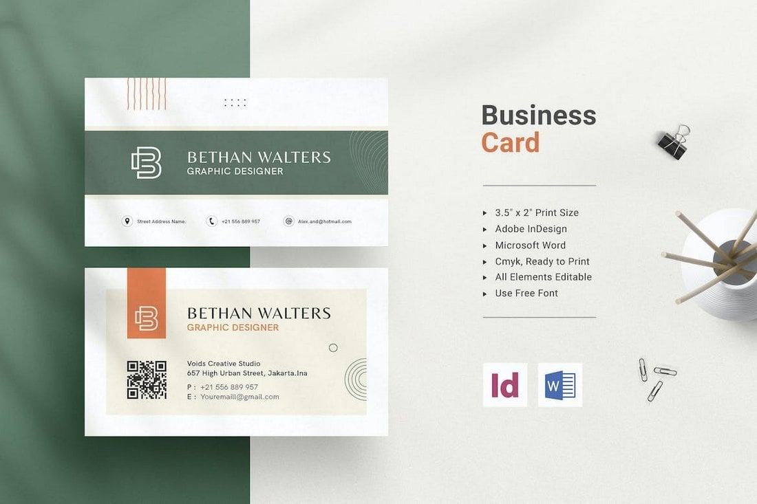 Stylish Business Card Template for Designers
