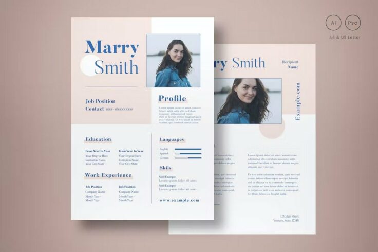 25 Best Minimal Resume Templates - Stylish Minimal Resume Template 736x490