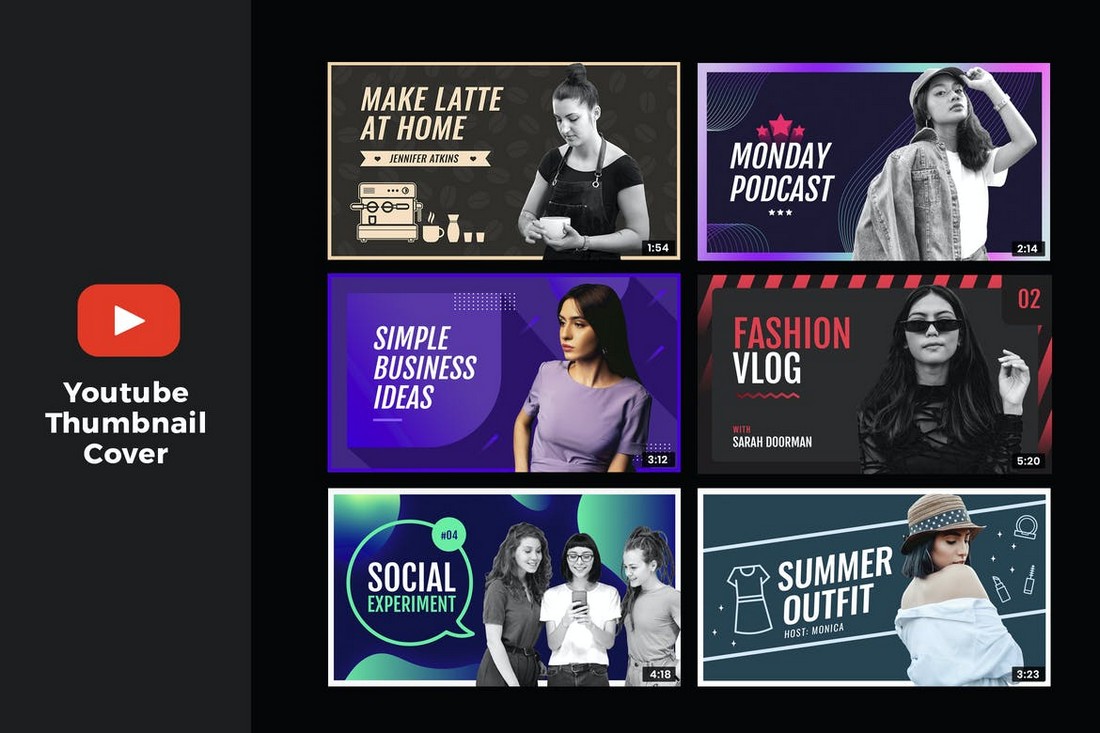 Stylish YouTube Thumbnail Templates