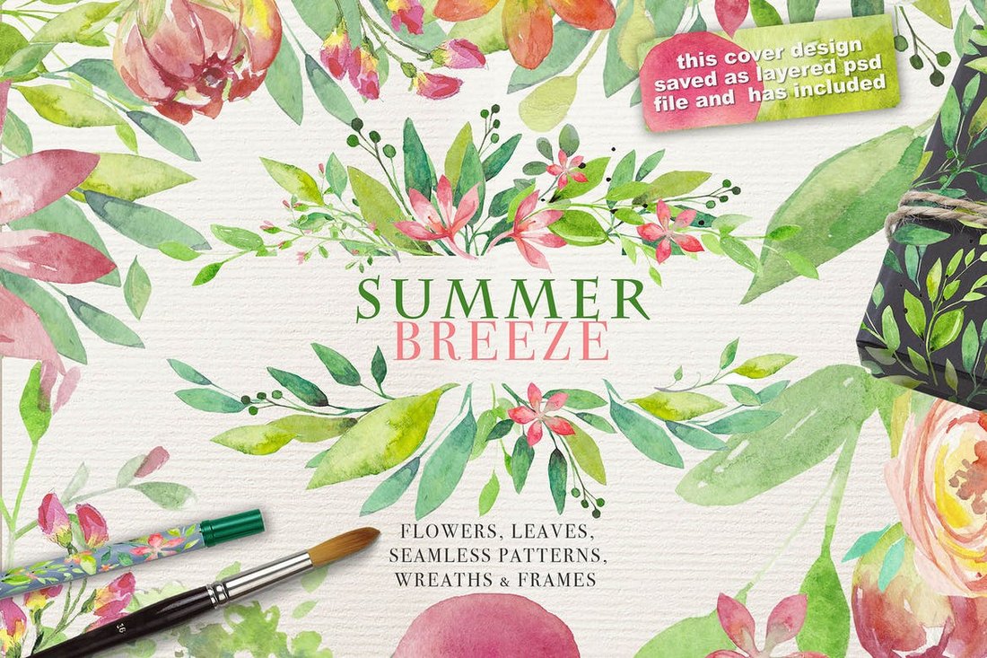 Summer-Breeze-Floral-Patterns-Vectors 25+ Best Floral & Flower Background Textures 2021 design tips 