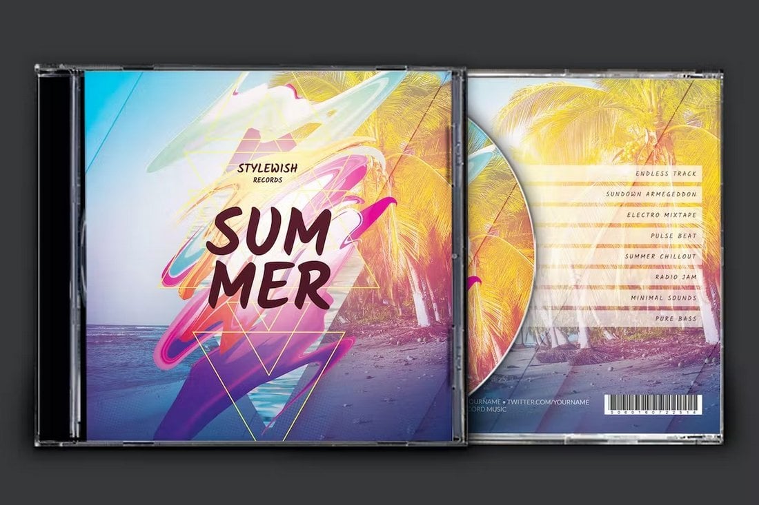 Modèle de couverture de CD d'été