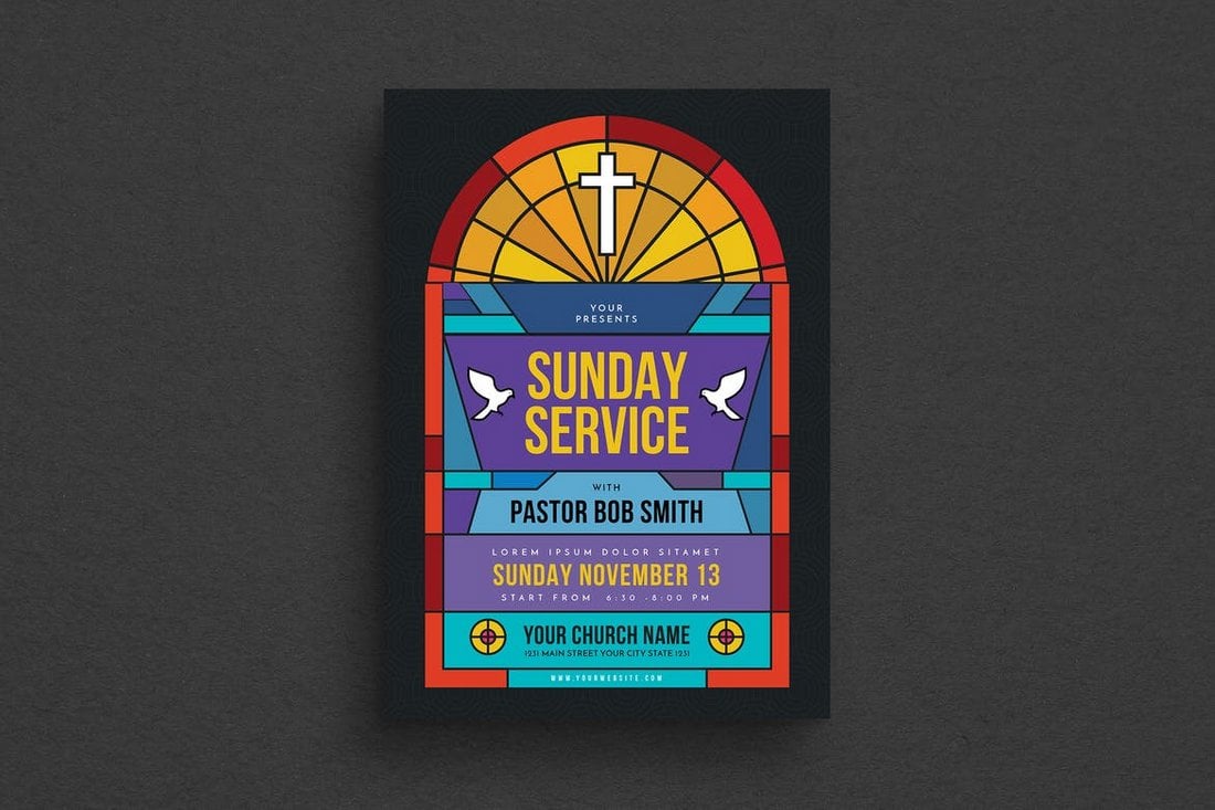 Sunday-Service-Church-Flyer-Template 25+ Church Bulletin & Newsletter Templates design tips 
