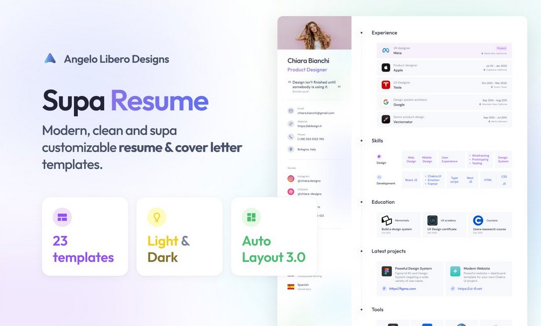 Supa Resume - Free CV Template for Figma