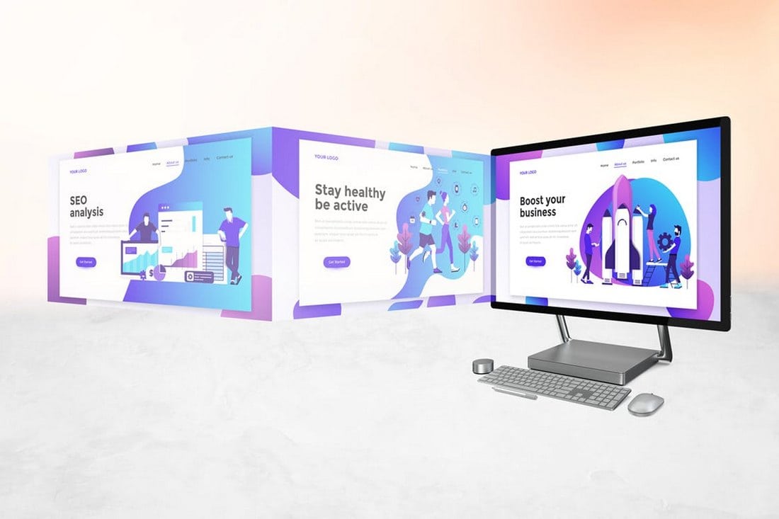 Download 20 Desktop Computer Mockup Templates Design Shack PSD Mockup Templates