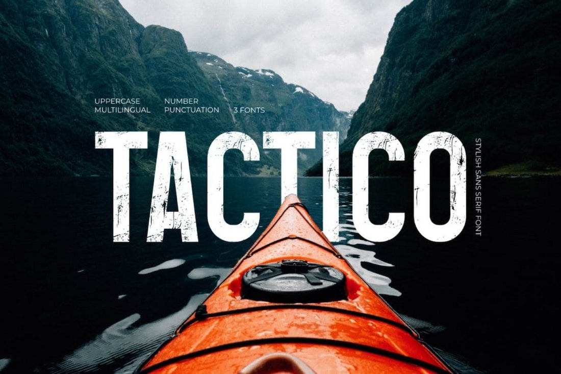 Tactico - Modern Distressed Font
