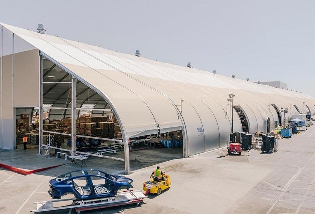 Tesla's production tent