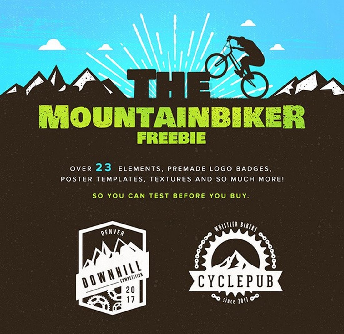 The Mountainbiker - Free Logo Template Kit