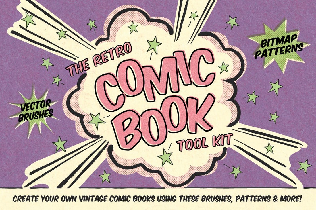 The Retro Comic Book Tool Kit - Brushes + Patterns