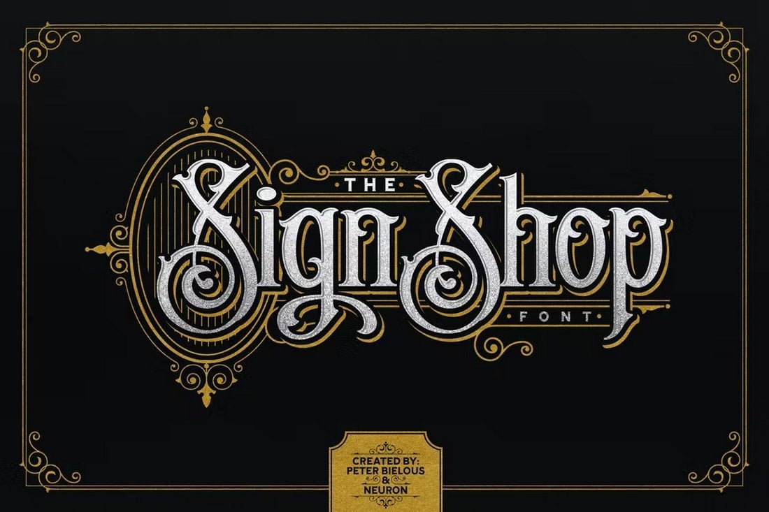 The Sign Shop - Fonte de tatuagem em negrito