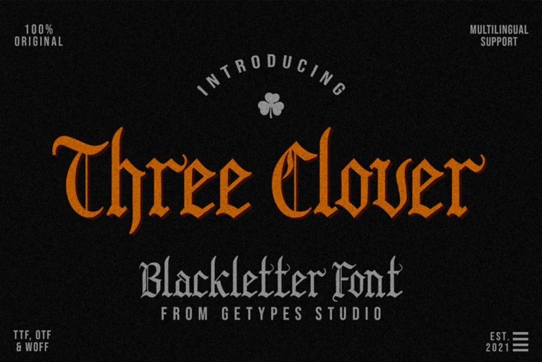 Three Clover - Fonte de tatuagem gratuita para homens