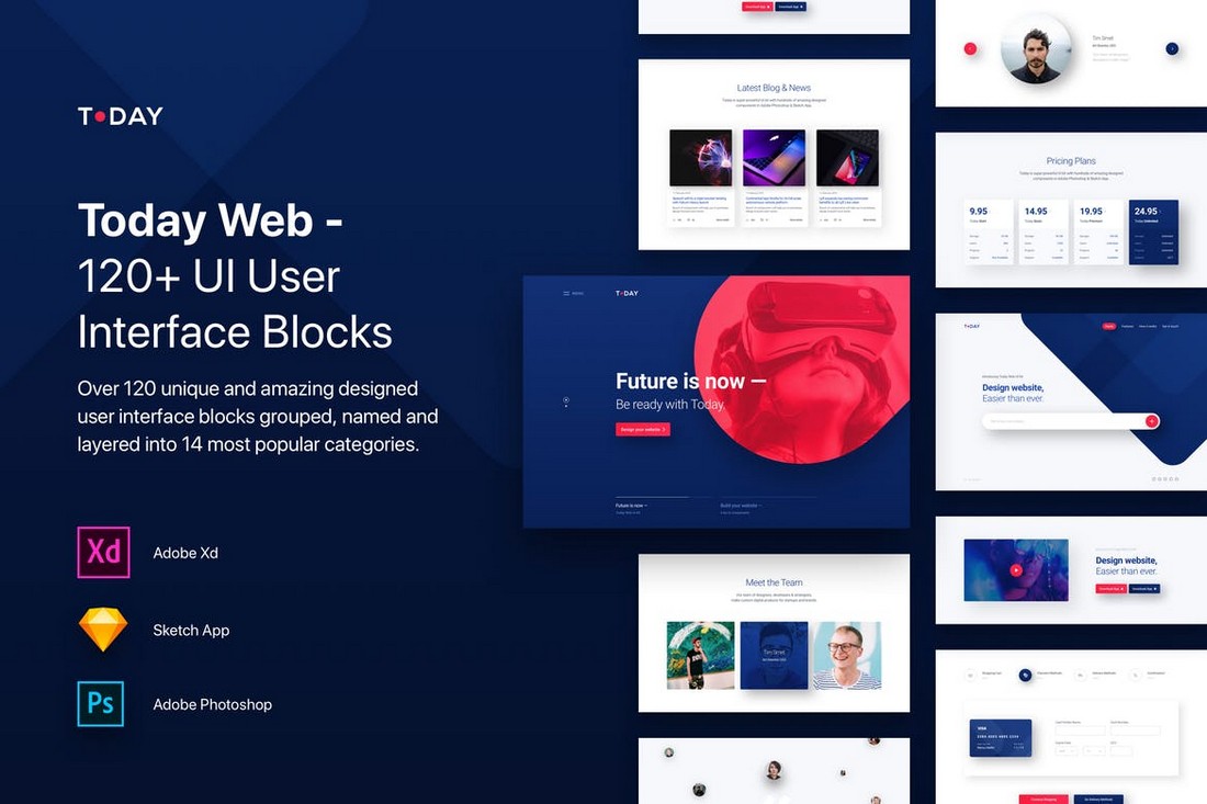 Today Web UI Kit - 120 Blocks Templates