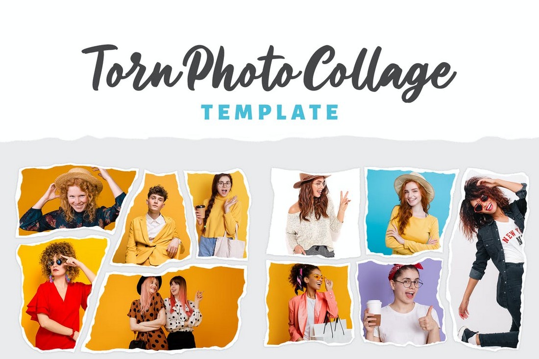 Simple Rectangle Collage Blank Classic Collage Template and Ideas for  Design