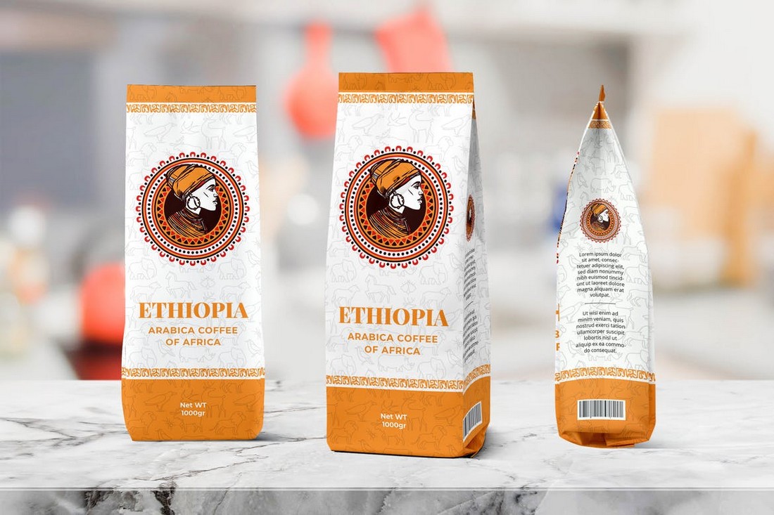 Traditional Coffee Bag Packaging Template