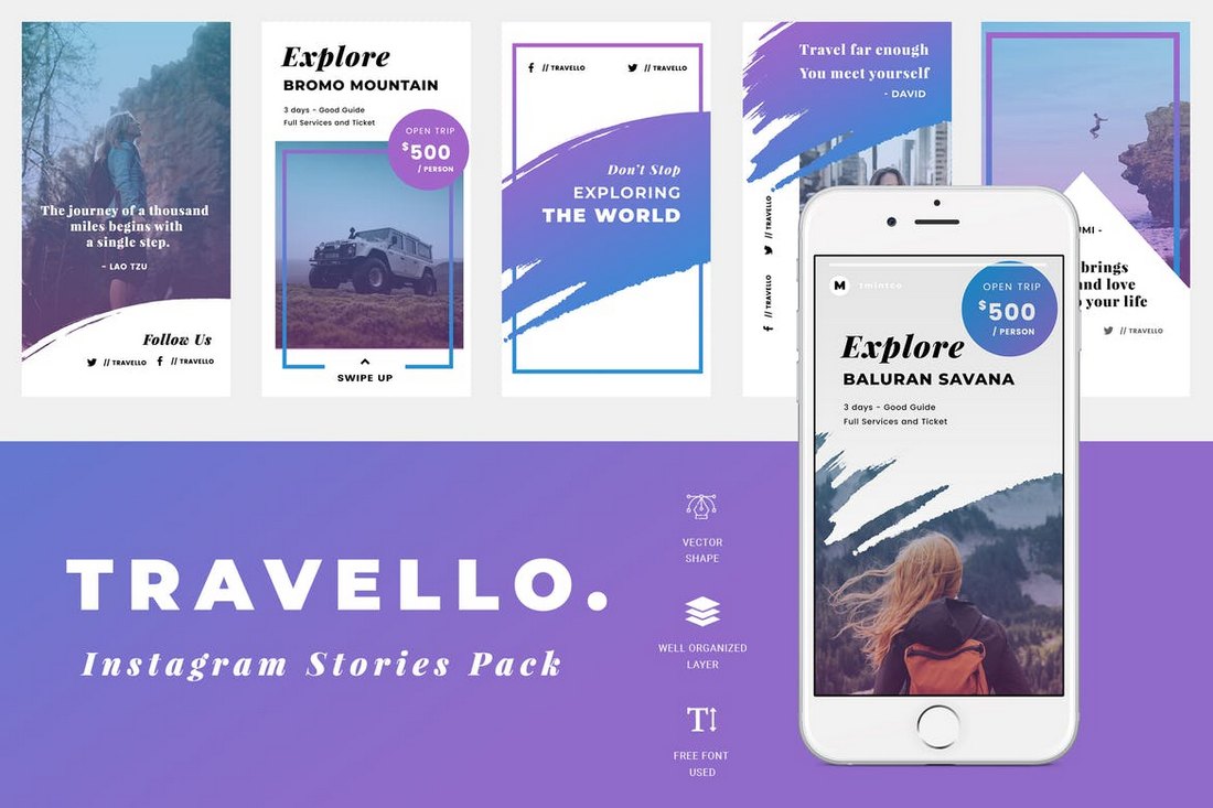 Travel-Instagram-Story-Templates 30+ Best Instagram Templates & Banners design tips 