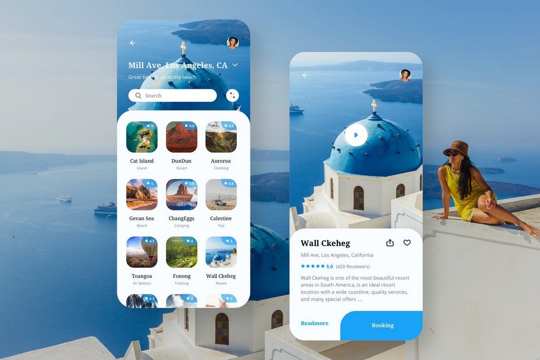 Travel-Mobile-App-UI-Templates-Kit 25+ Best Mobile App UI Design Examples + Templates design tips Inspiration 