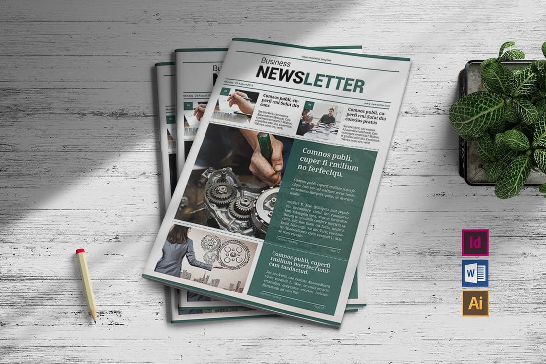 Trendy-Business-Newsletter-Template 20+ Best InDesign Newsletter Templates (Free & Premium) design tips Inspiration 