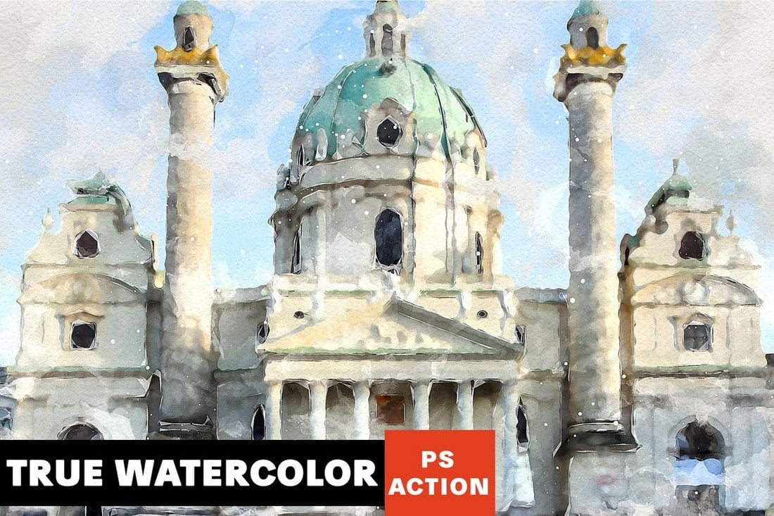 True-Watercolor-Photoshop-Action 30+ Best Watercolor Photoshop Actions design tips 
