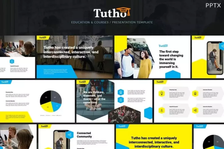 View Information about Tutho Education & Courses PowerPoint Template