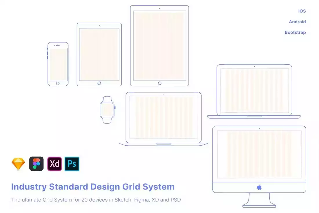 UX-Design Grid Systems for 20 Devices for Sketch | Design Shack