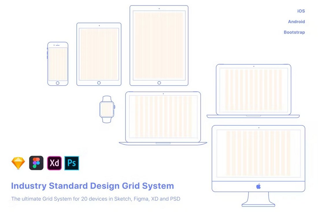 UX-Design-Grid-Systems-for-20-Devices-for-Sketch 25+ Best Sketch App Resources (UI Kits, Templates, & More) design tips 