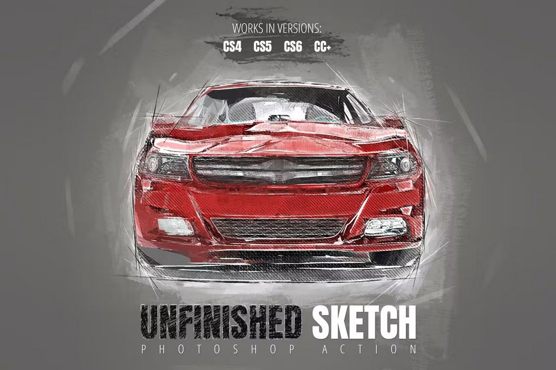 Unfinished-Sketch-Photoshop-Action 20+ Photo to Pencil Actions for Photoshop (Sketch + Drawing Effects) design tips 