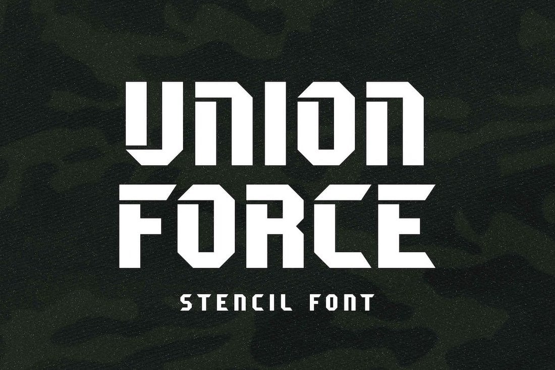 Union Force - Stencil Military Font