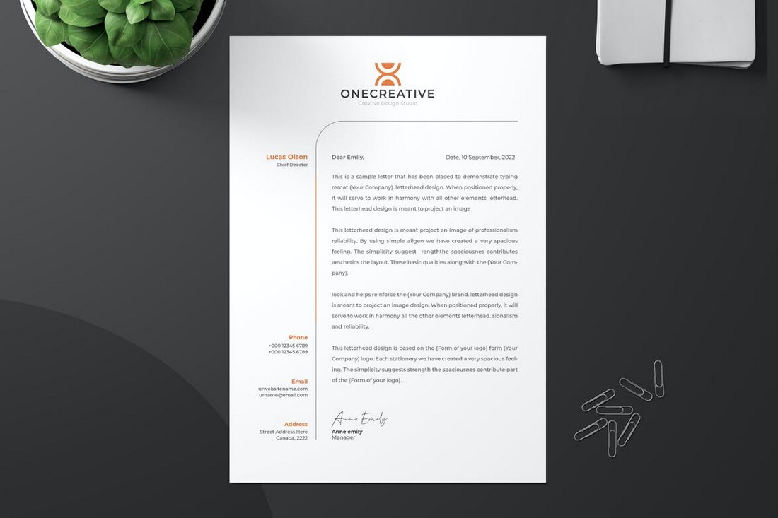 Unique Letterhead Design Template