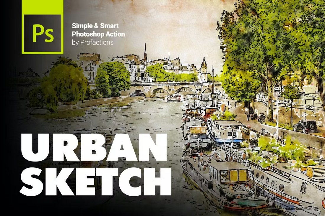 Urban-Sketch-Photoshop-Action 20+ Photo to Pencil Actions for Photoshop (Sketch + Drawing Effects) design tips 