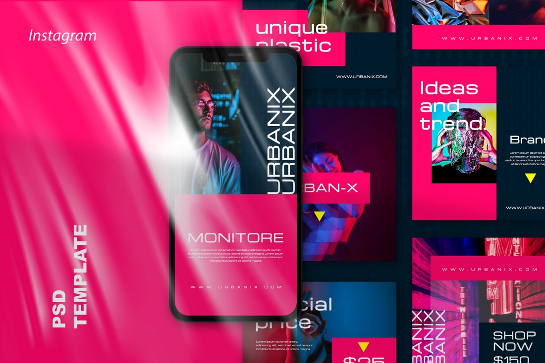 Urbanix - Free Post & Stories Instagram Template