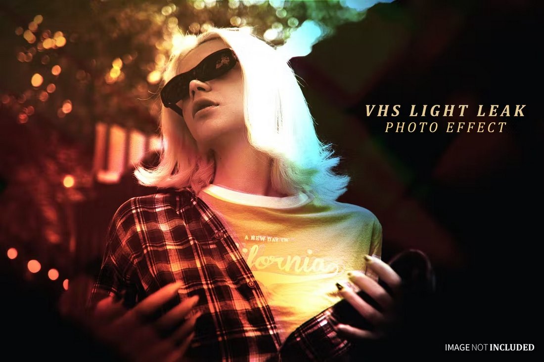 VHS Light Leak Photoshop Effect PSD