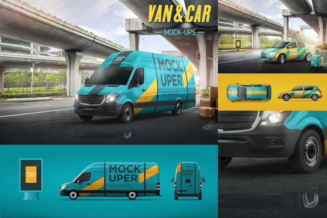 Van-Car-Mockup-Templates 20+ Car & Van Decal and Wrap Mockup Templates design tips 