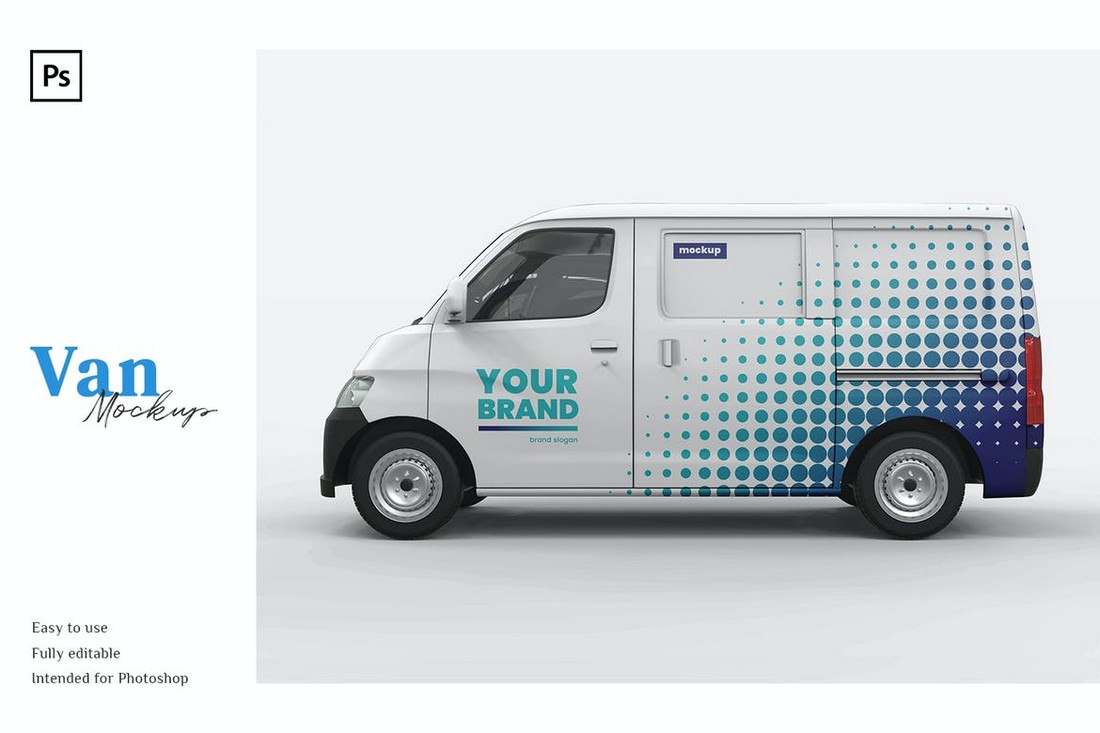 Van Side View Decal Mockup