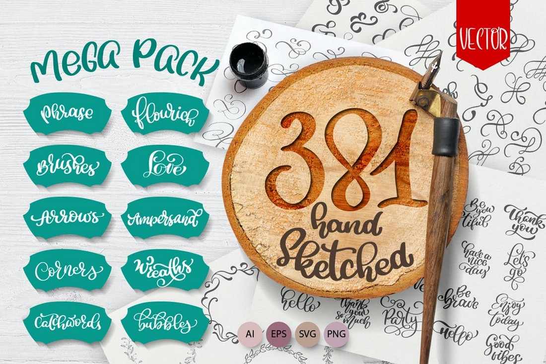 Vector-Hand-Sketched-Mega-Pack 15+ Best Affinity Designer Brushes design tips 