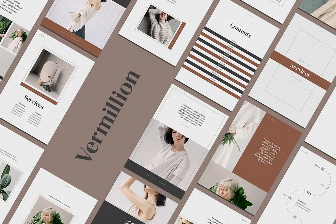 Vermillion Vertical PowerPoint Template