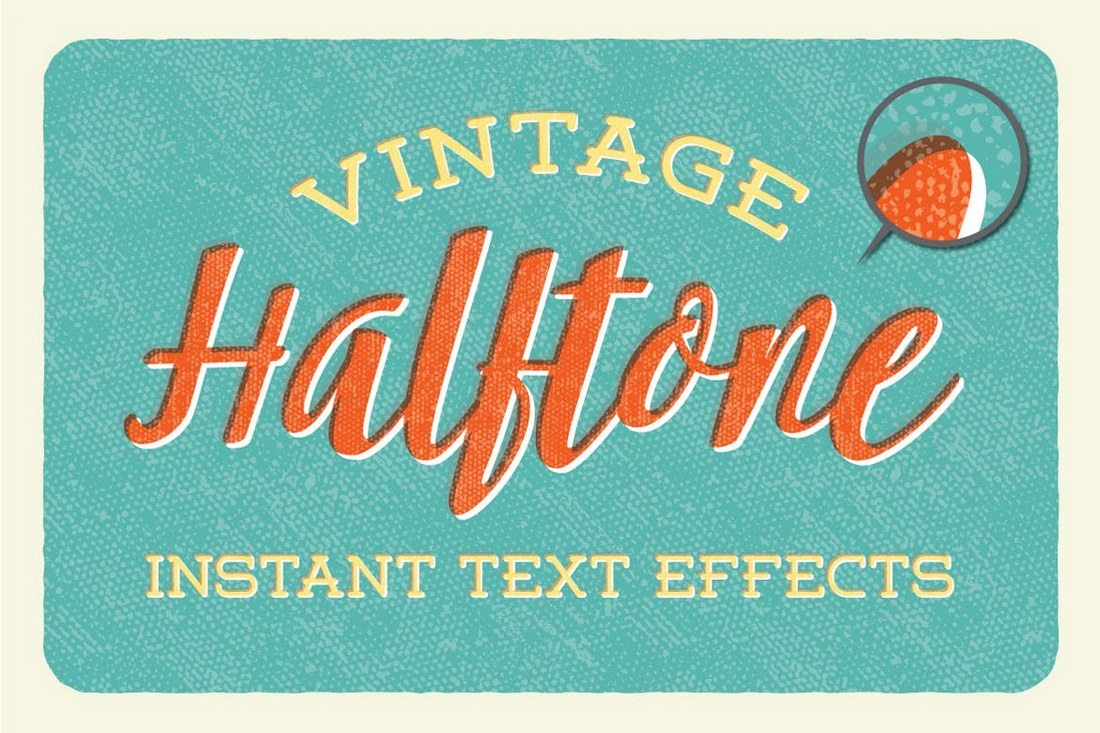 Vintage-Halftone-Instant-Text-Effects 30+ Best Retro Text Effects & Styles design tips 