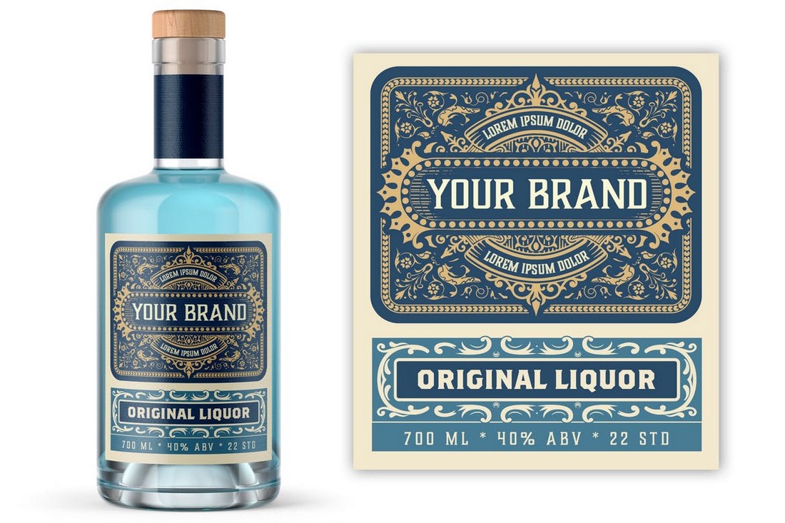 Vintage Liquor Bottle Label Template