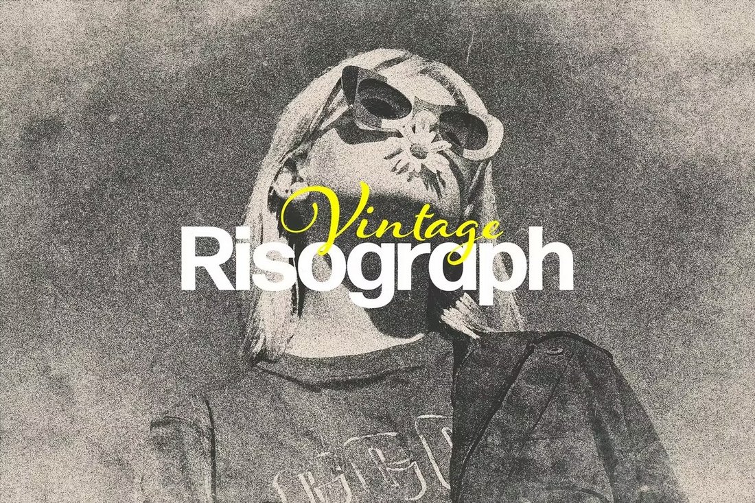 Vintage Risograph Photoshop Photo Effect