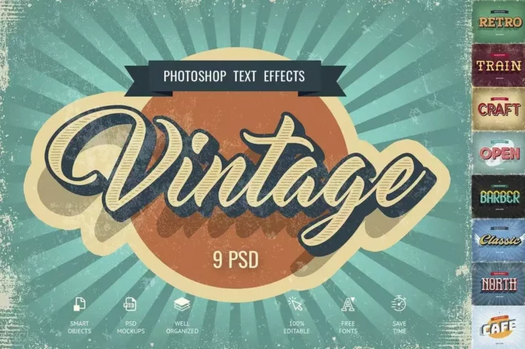 View Information about Vintage Text Effects for Photoshop