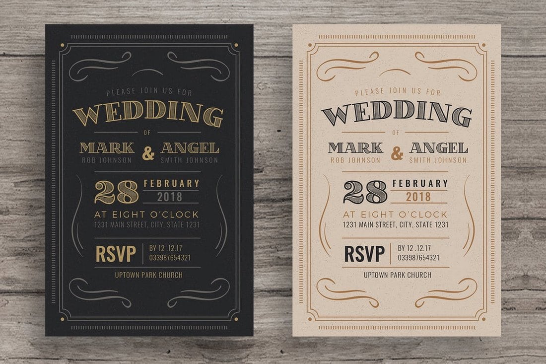 50 Wonderful Wedding Invitation Card Design Samples Design Shack