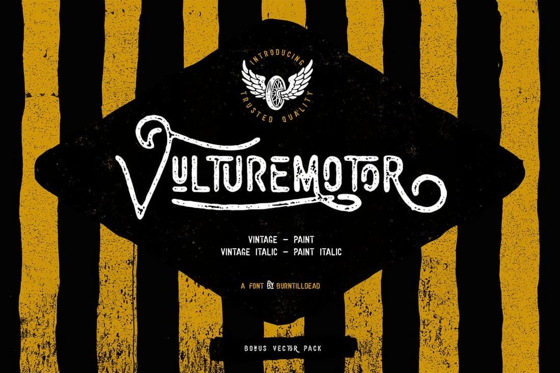 Vulturemotor - Vintage Font For Signs