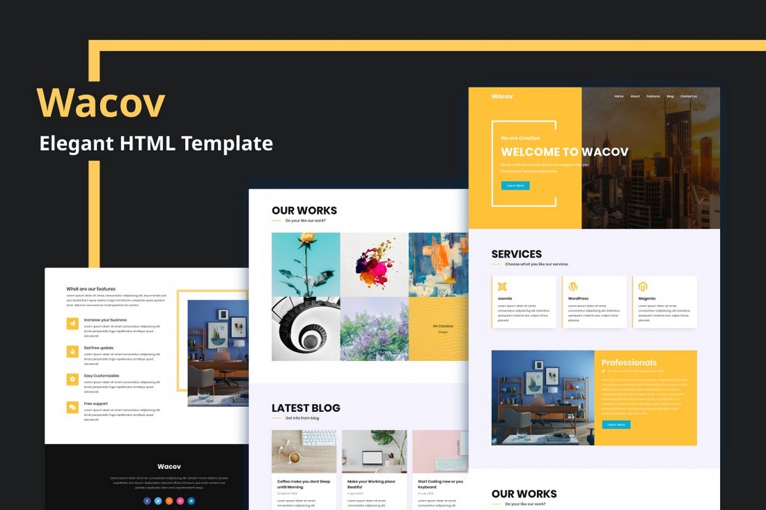 Wacov - Creative HTML Landing Page Template