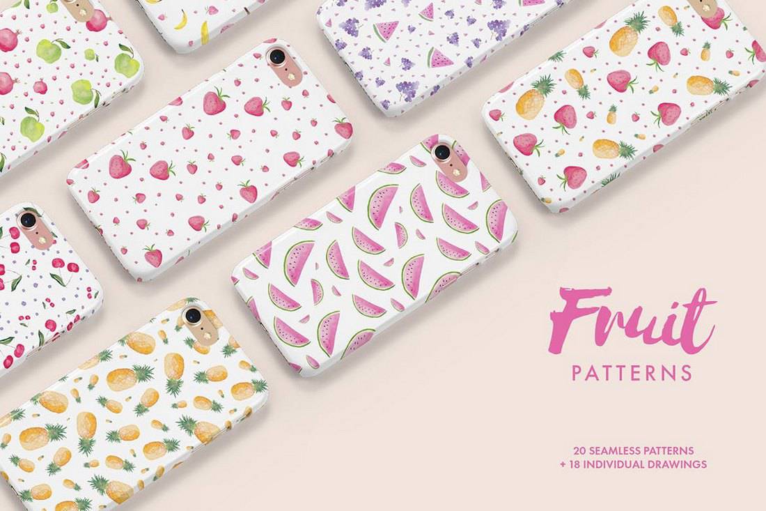 Watercolor Fruit Patterns