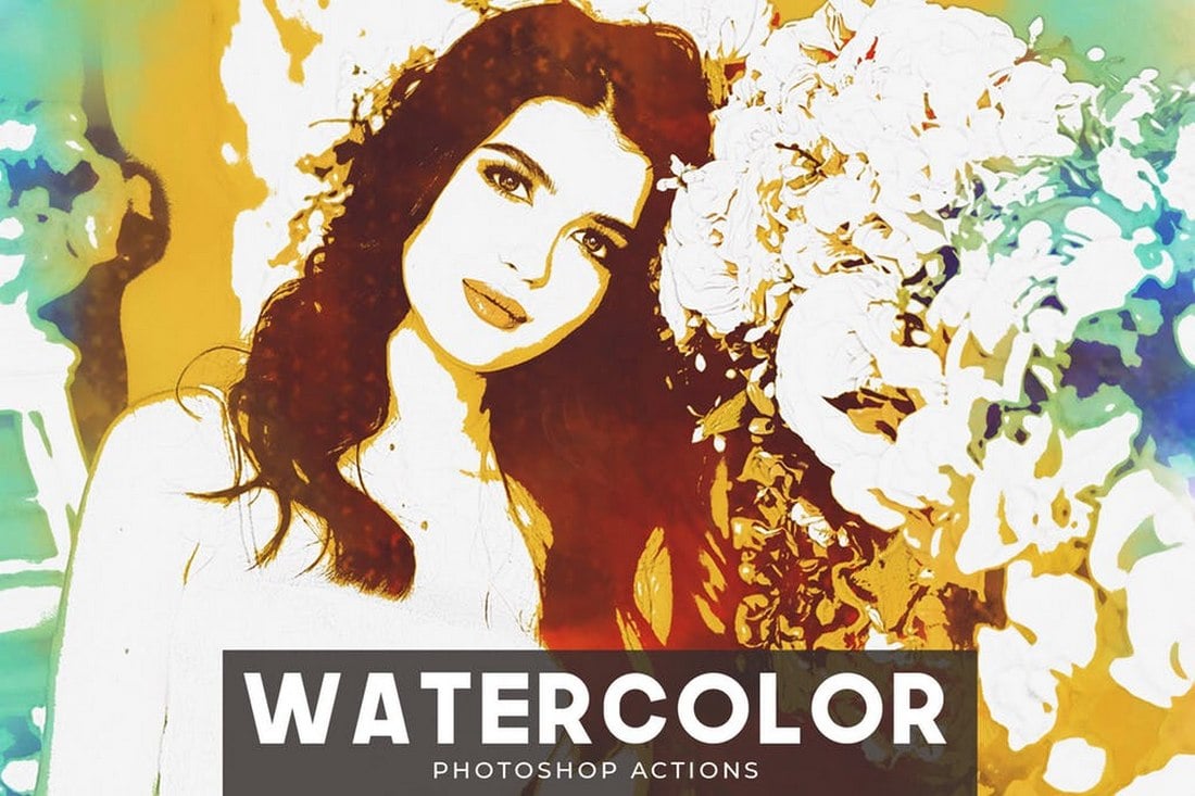 Watercolor-Photoshop-Actions 20+ Best Photoshop Filters + Plugins 2020 (+ How to Use Them) design tips 