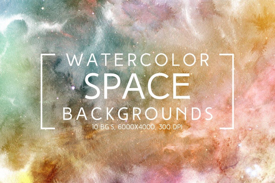 Watercolor-Space-Backgrounds 35+ Best Space & Galaxy Background Textures design tips 