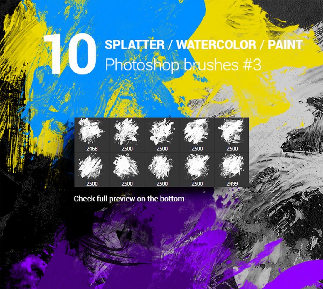 Watercolor Splatter Paint Photoshop Brushes Vol.3