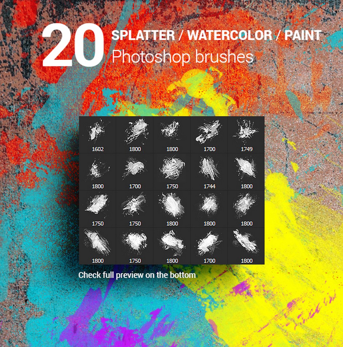 Watercolour Blooms: 150 Stamp Brushes for Photoshop - Design Cuts