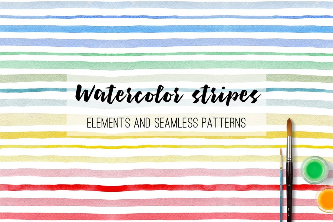 Watercolor-Stripes-and-Patterns 30+ Best Photoshop Patterns of 2018 (Free & Pro) design tips 