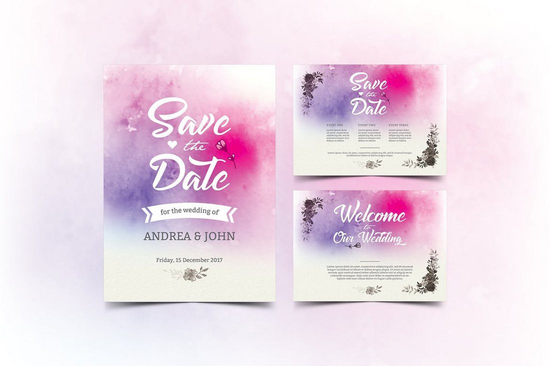 Watercolor Wedding Invitation 1