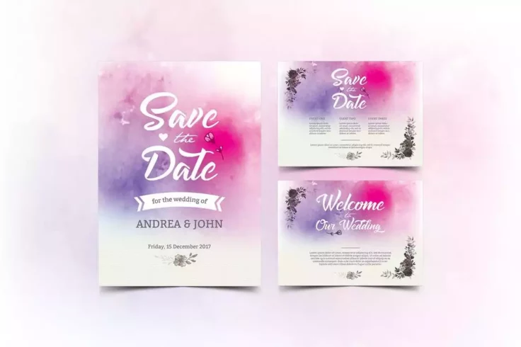 View Information about Watercolor Wedding Invitation & Save the Date Templates
